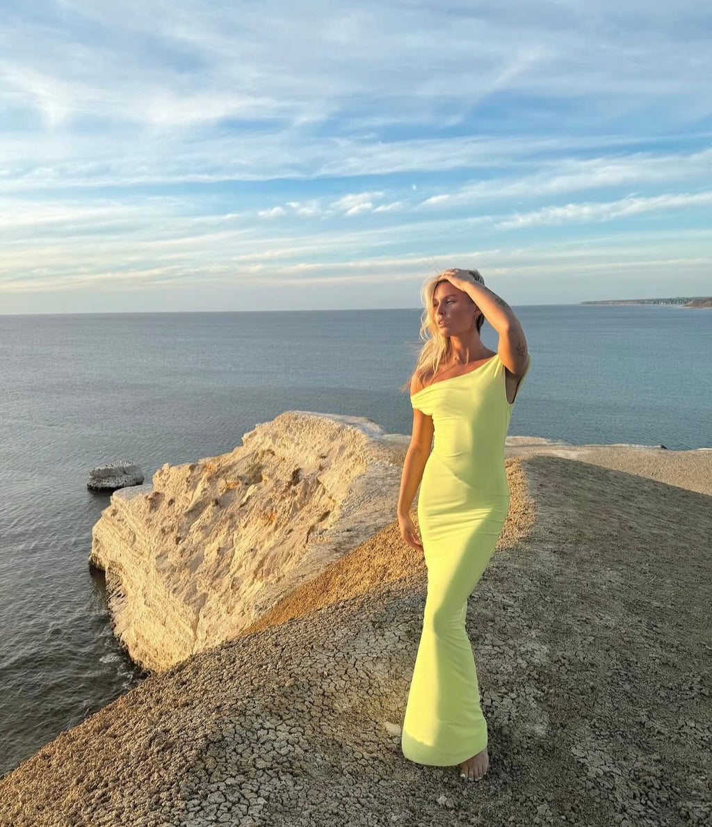 Natalie Rolt Bettina Maxi Dress- Lime
