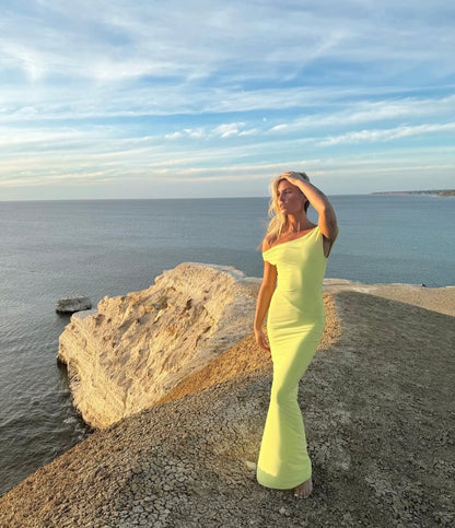 Natalie Rolt Bettina Maxi Dress- Lime