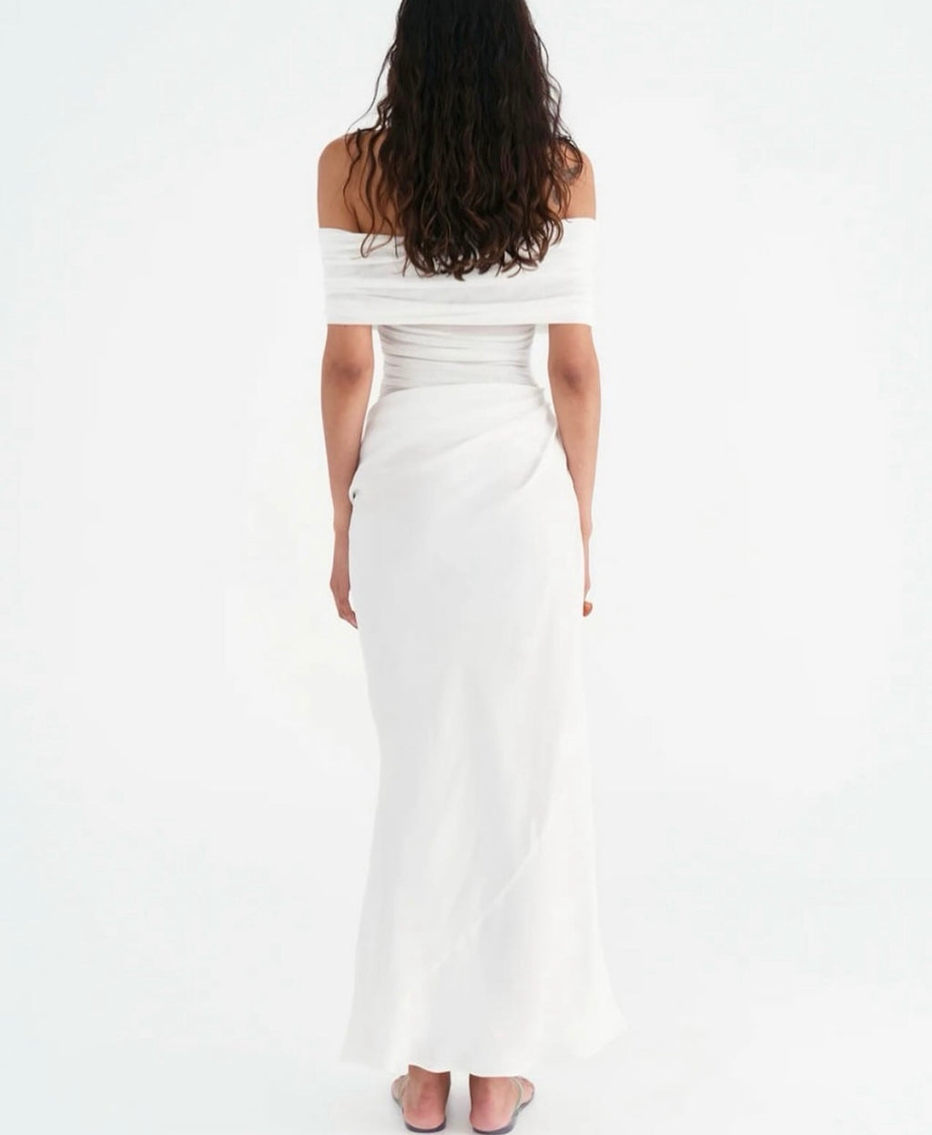 Benni Nico Off The Shoulder Maxi Dress - White