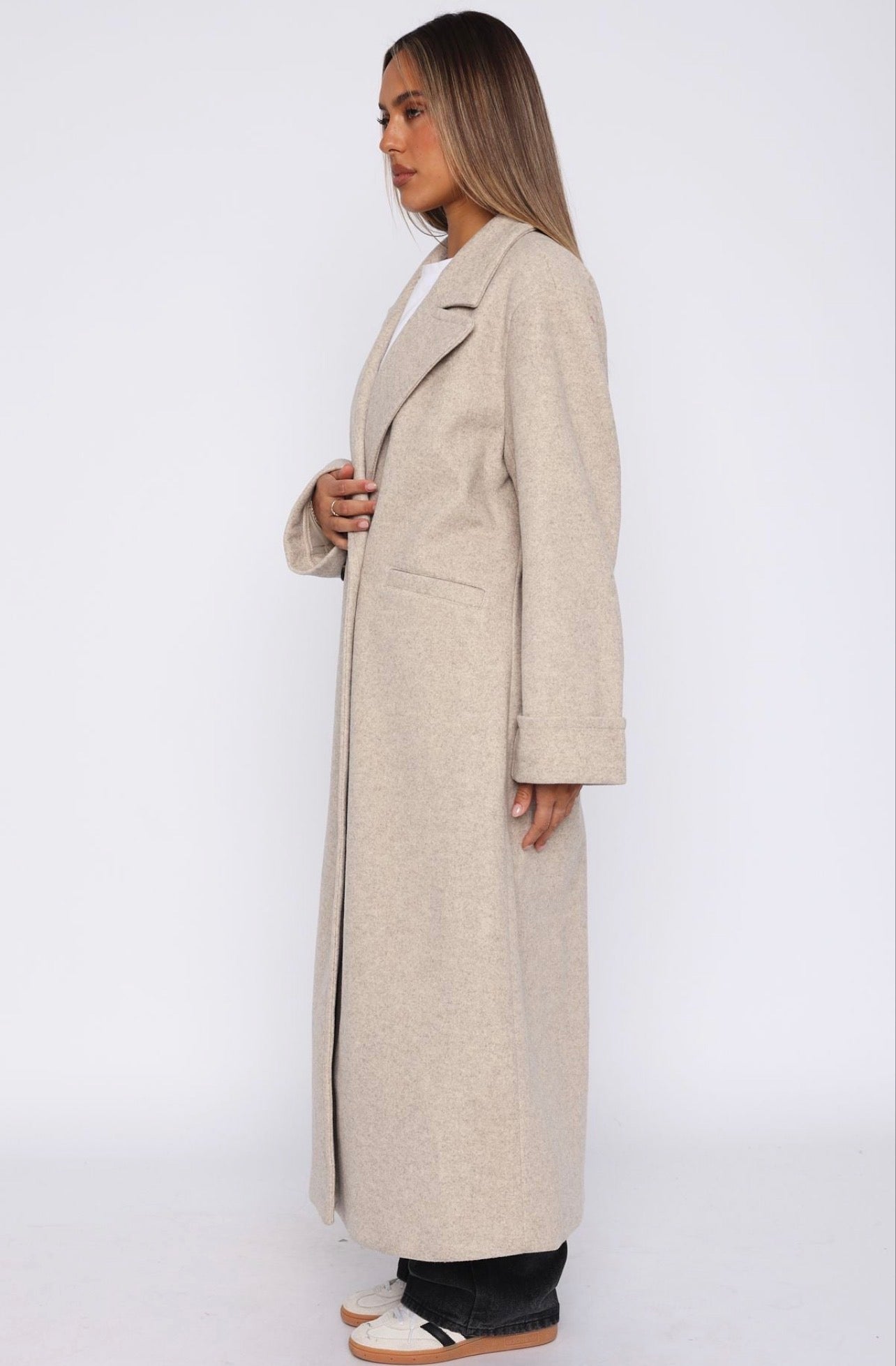 White Fox Winter Holiday Oversized Coat- Oak