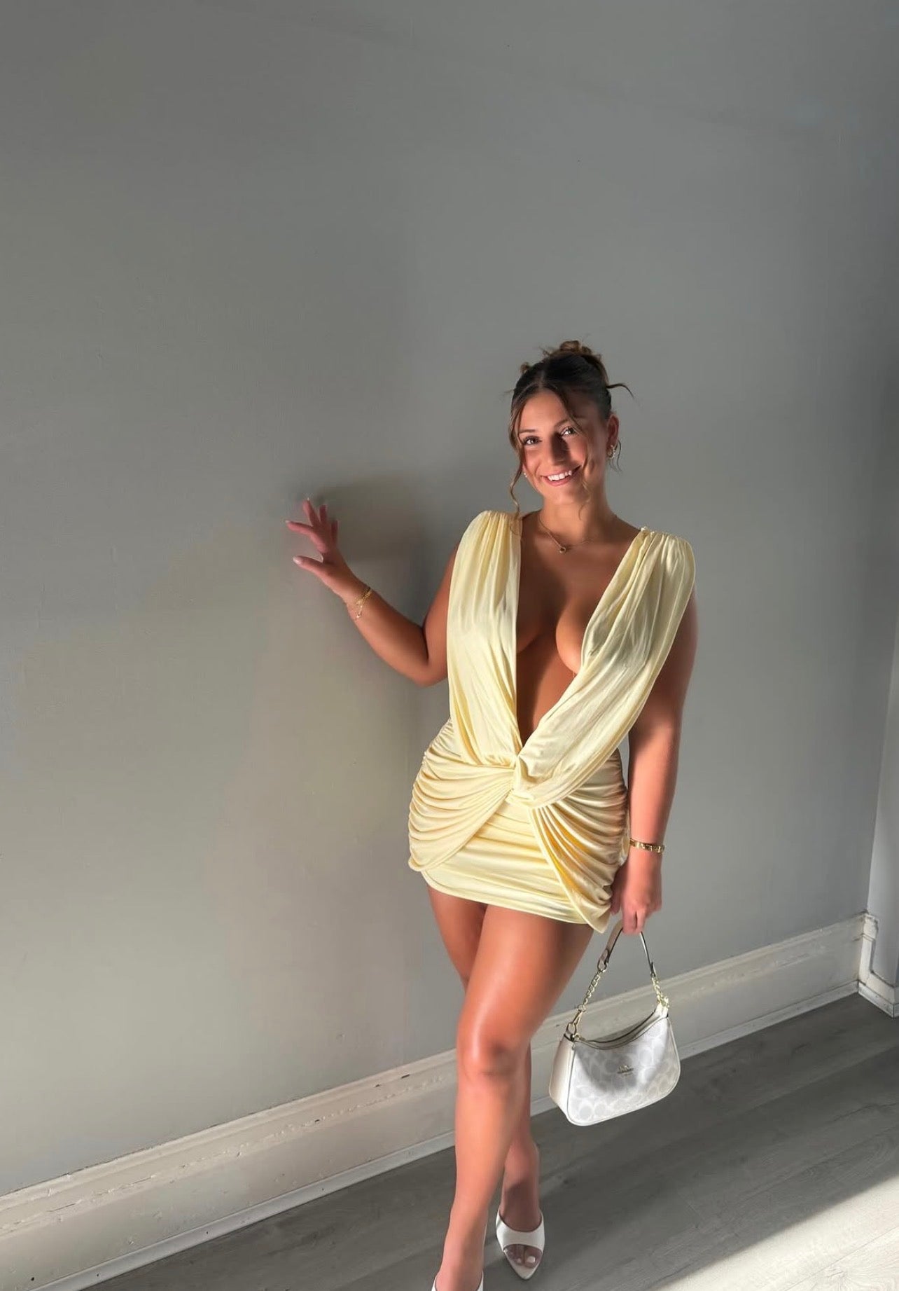 Vivienne Collection Lilou Mini Dress- Yellow