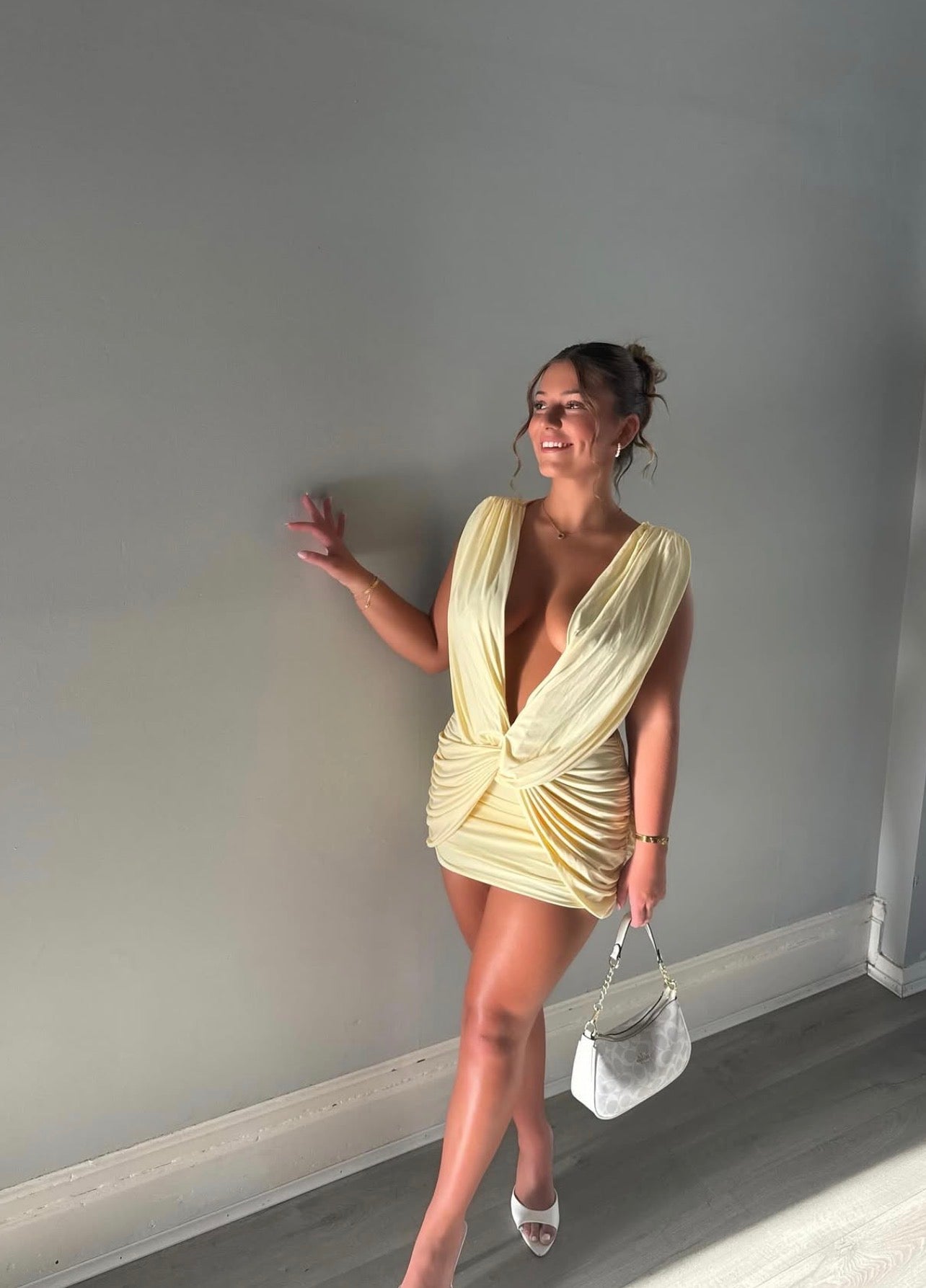 Vivienne Collection Lilou Mini Dress- Yellow