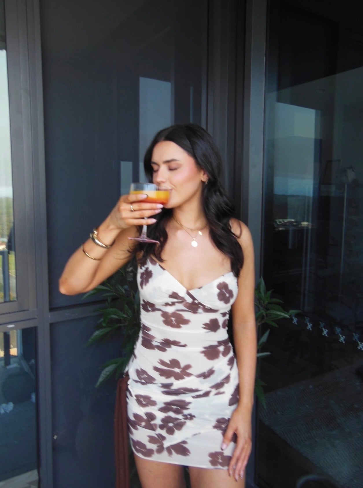 Benni Piper Twist Mini Dress - Coco Blossom