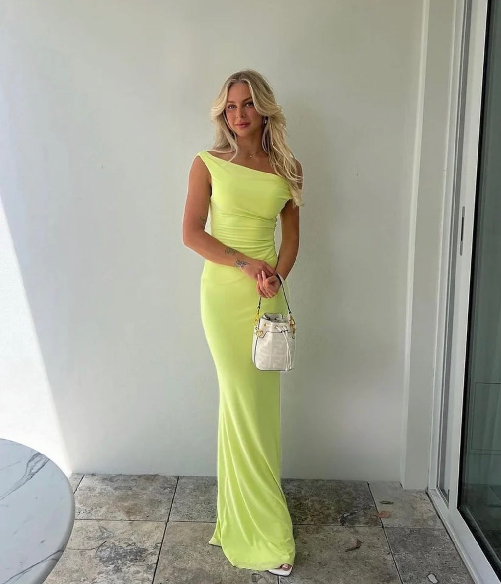 Natalie Rolt Bettina Maxi Dress- Lime