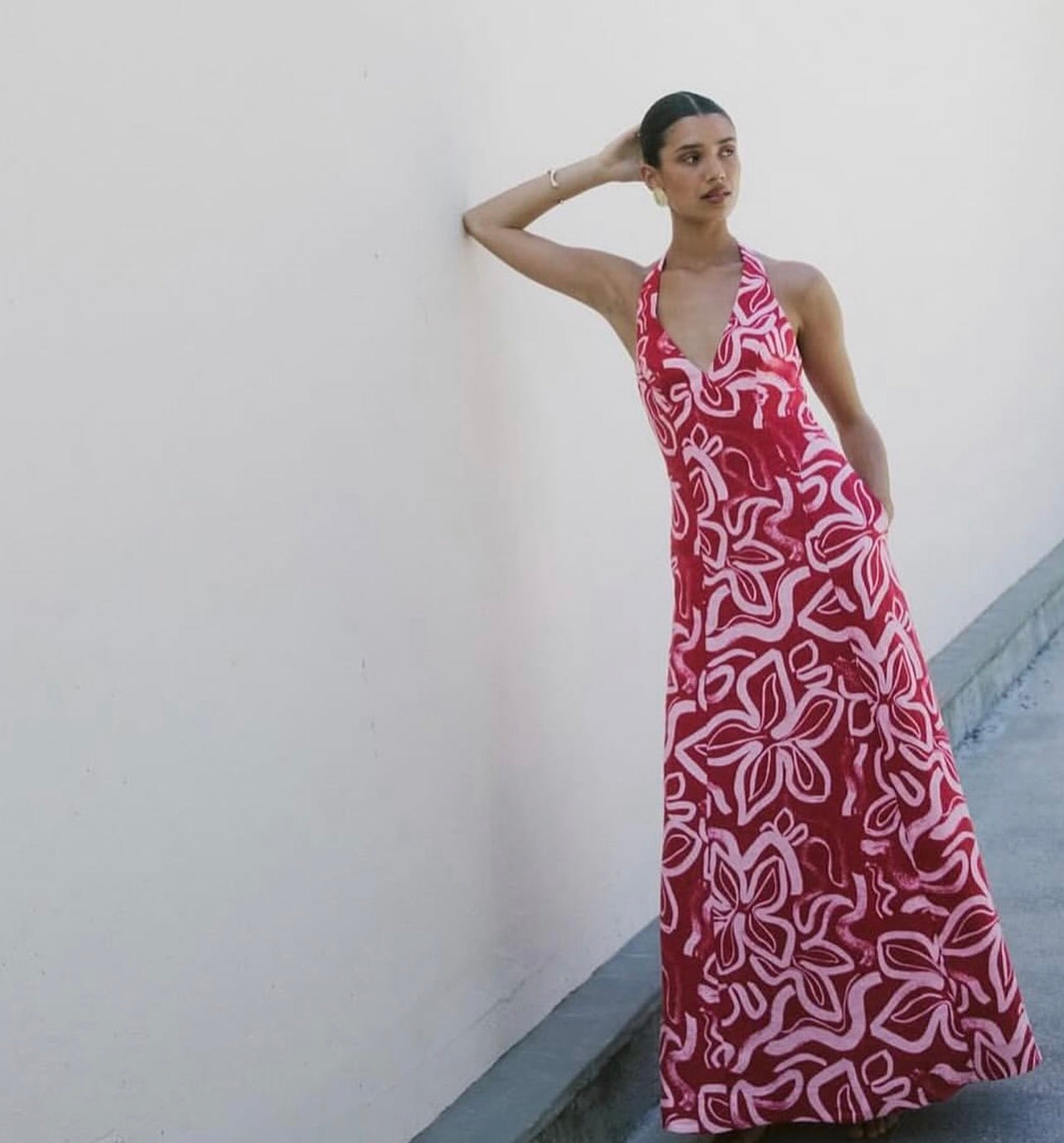 Kookai Soley Halter Maxi Dress- Red