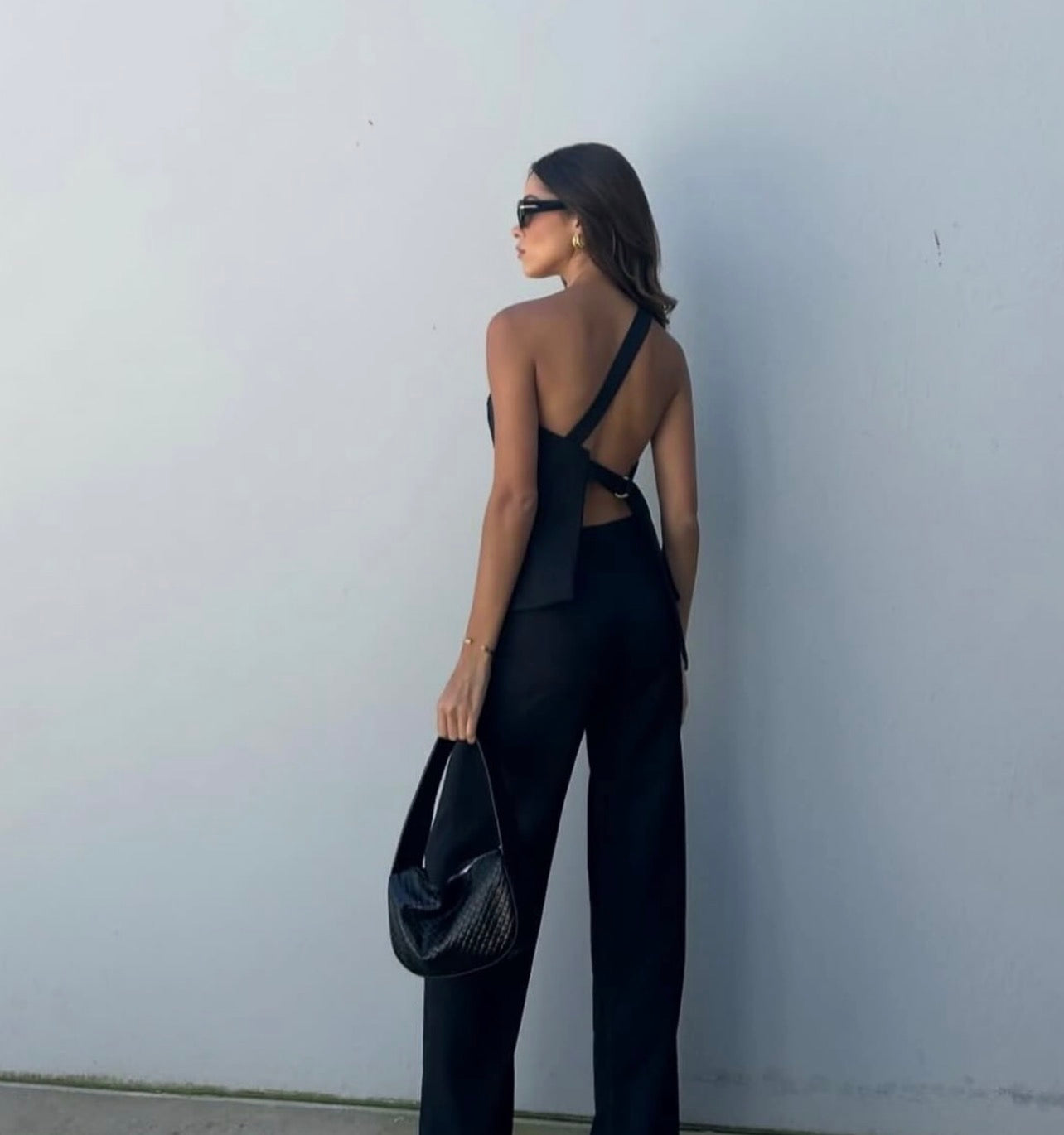 Kookai Ariel Buckle Top & Ariel Low Rise Pants- Black