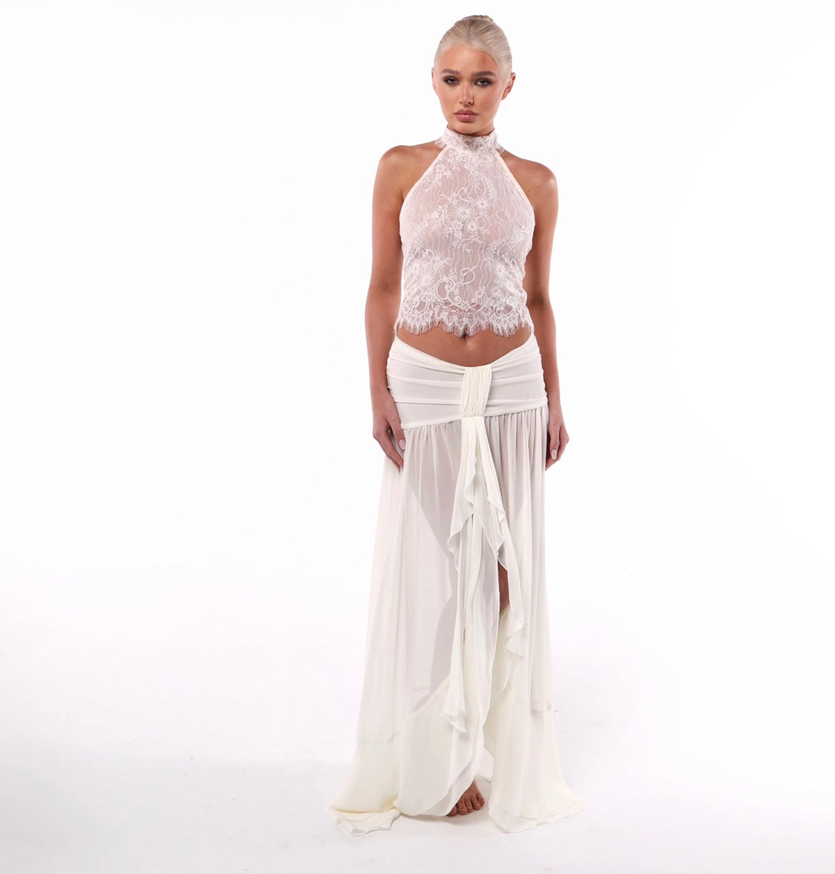Ooh The Label Poppy Top & Willhelmina Maxi Skirt- White