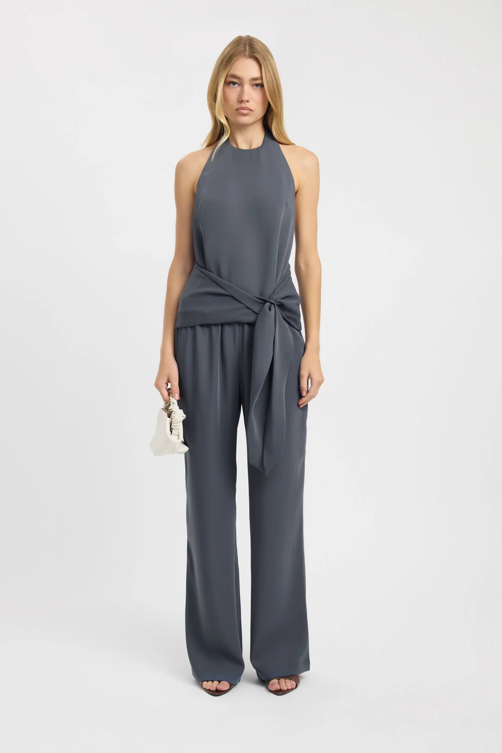 Kookai Maria Halter Wrap Top & Maria Elastic Pants- Gunmetal