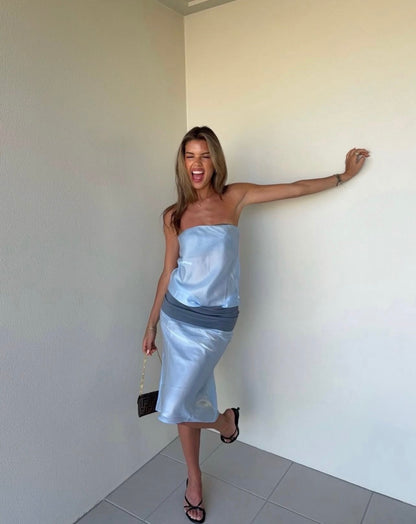 Mode Mischief Metal Panel Midi Dress- Jellyfish