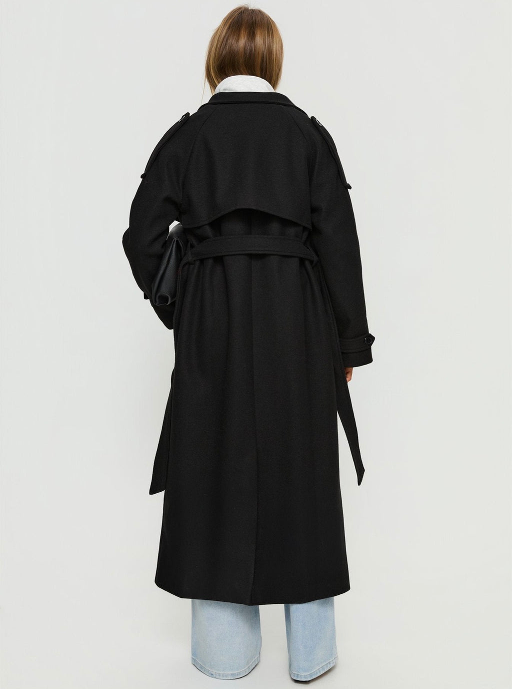 Princess Polly Rylanne Longline Trench Coat- Black