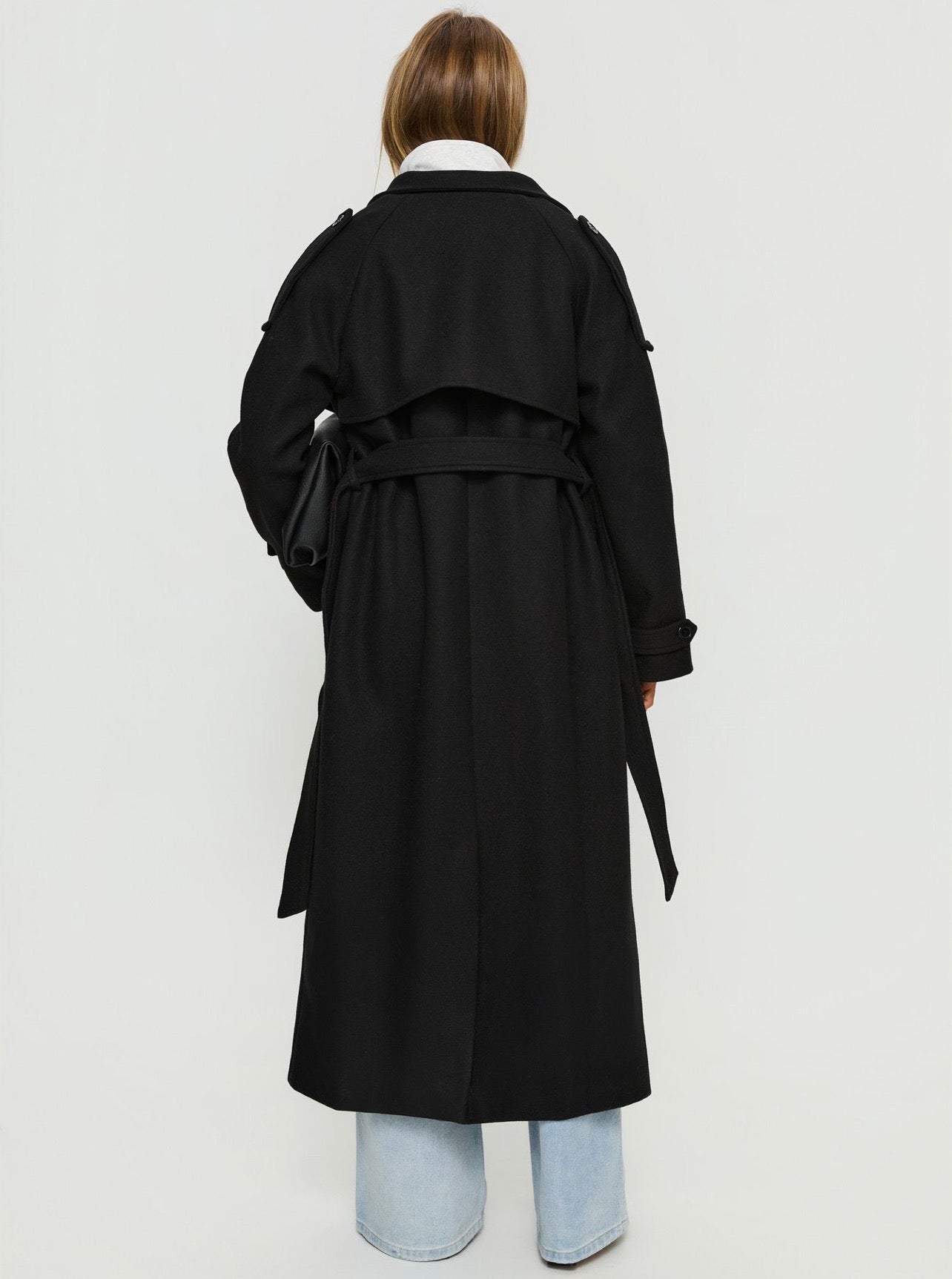 Princess Polly Rylanne Longline Trench Coat- Black