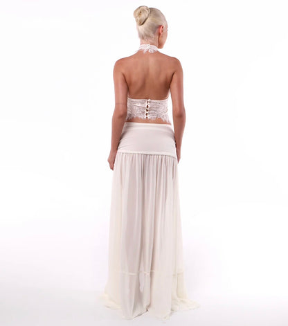 Ooh The Label Poppy Top & Willhelmina Maxi Skirt- White