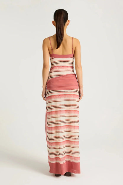 Benni Suki Maxi Dress- Melon Stripe