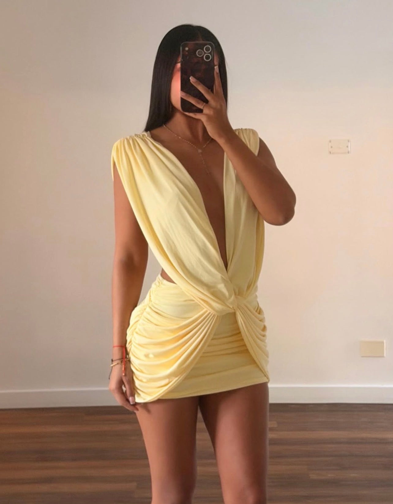 Vivienne Collection Lilou Mini Dress- Yellow