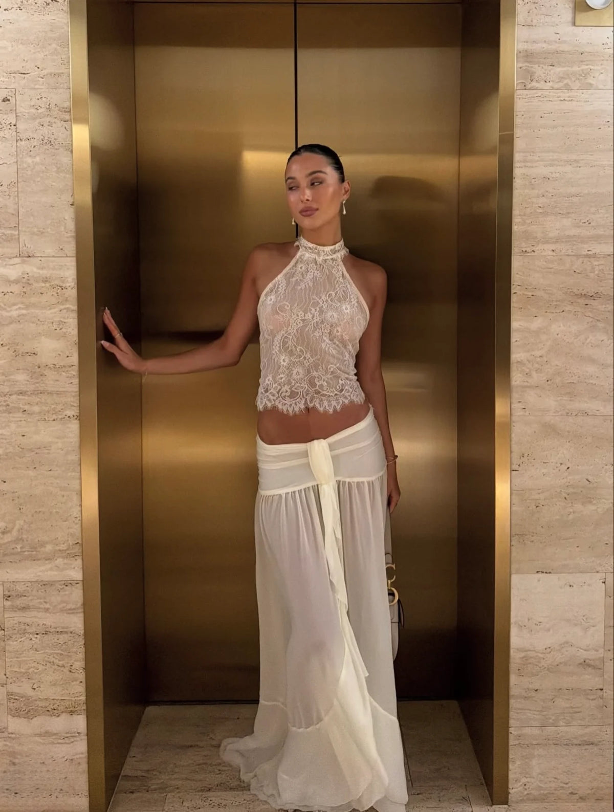 Ooh The Label Poppy Top & Willhelmina Maxi Skirt- White