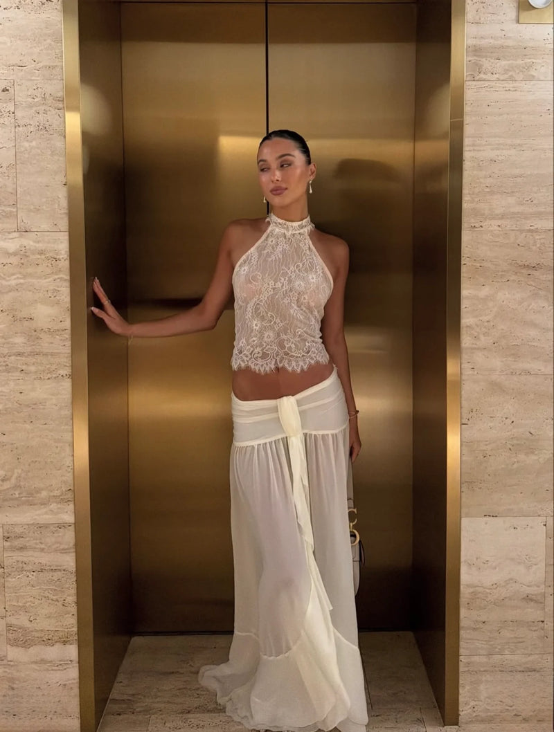 Ooh The Label Poppy Top & Willhelmina Maxi Skirt- White
