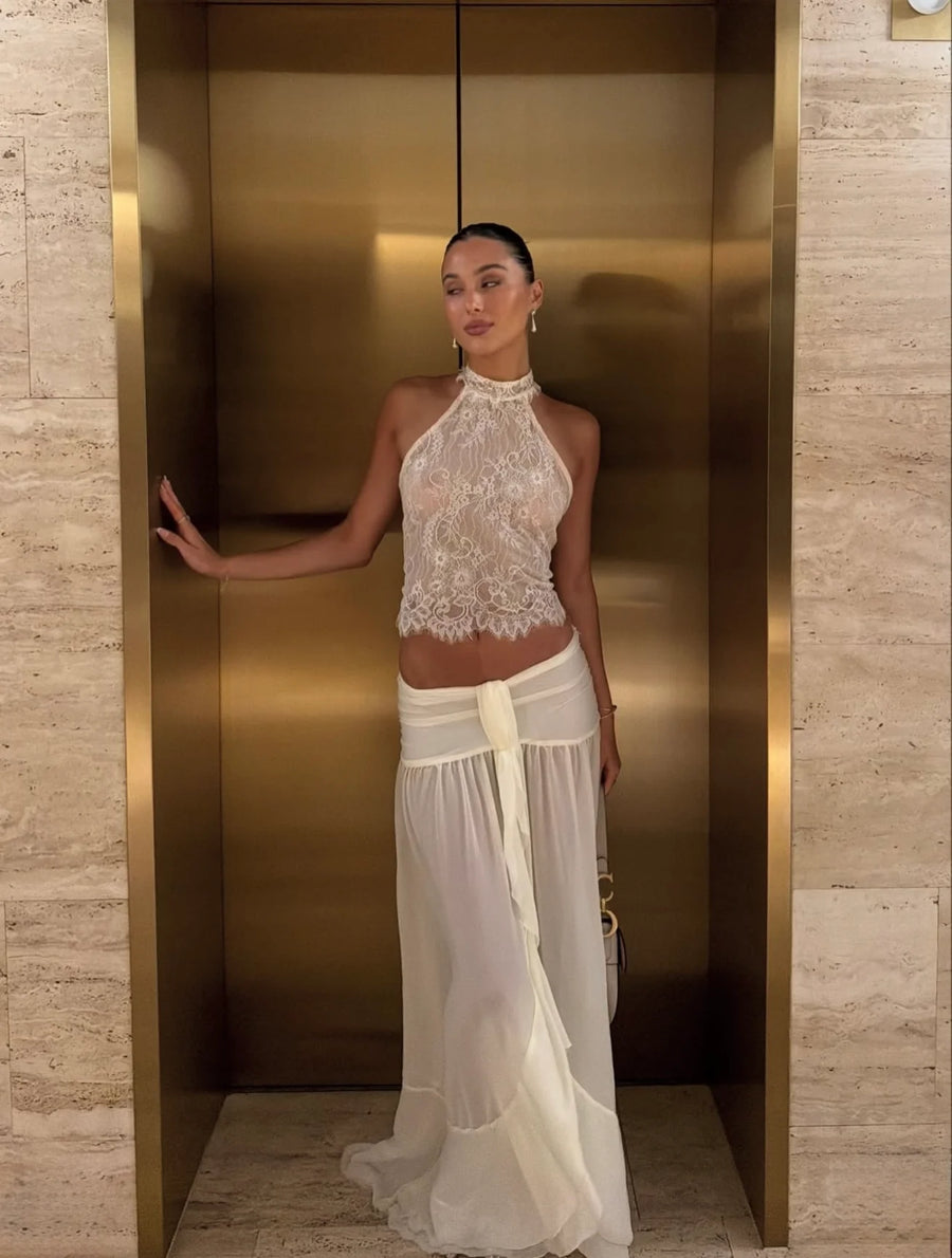 Ooh The Label Poppy Top & Willhelmina Maxi Skirt- White