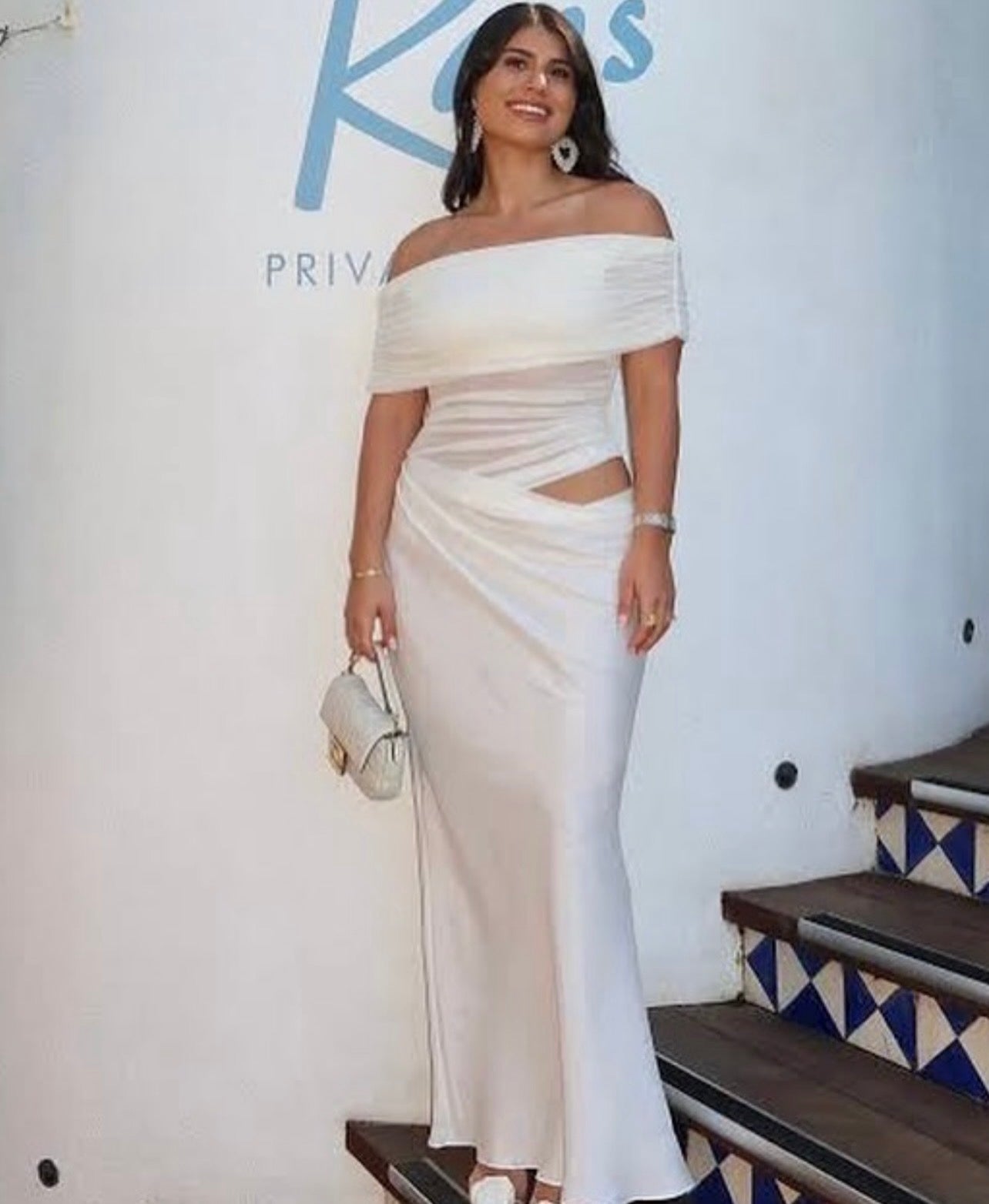 Benni Nico Off The Shoulder Maxi Dress - White