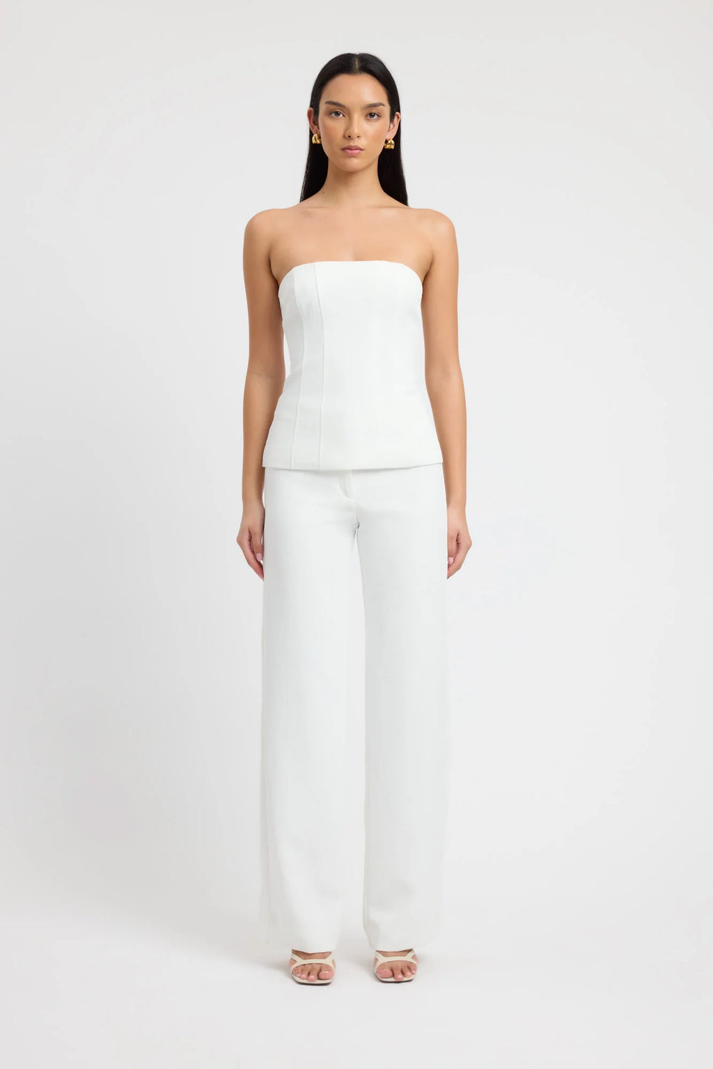 Kookai Ariel Corset & Ariel Low Rise Pants- White