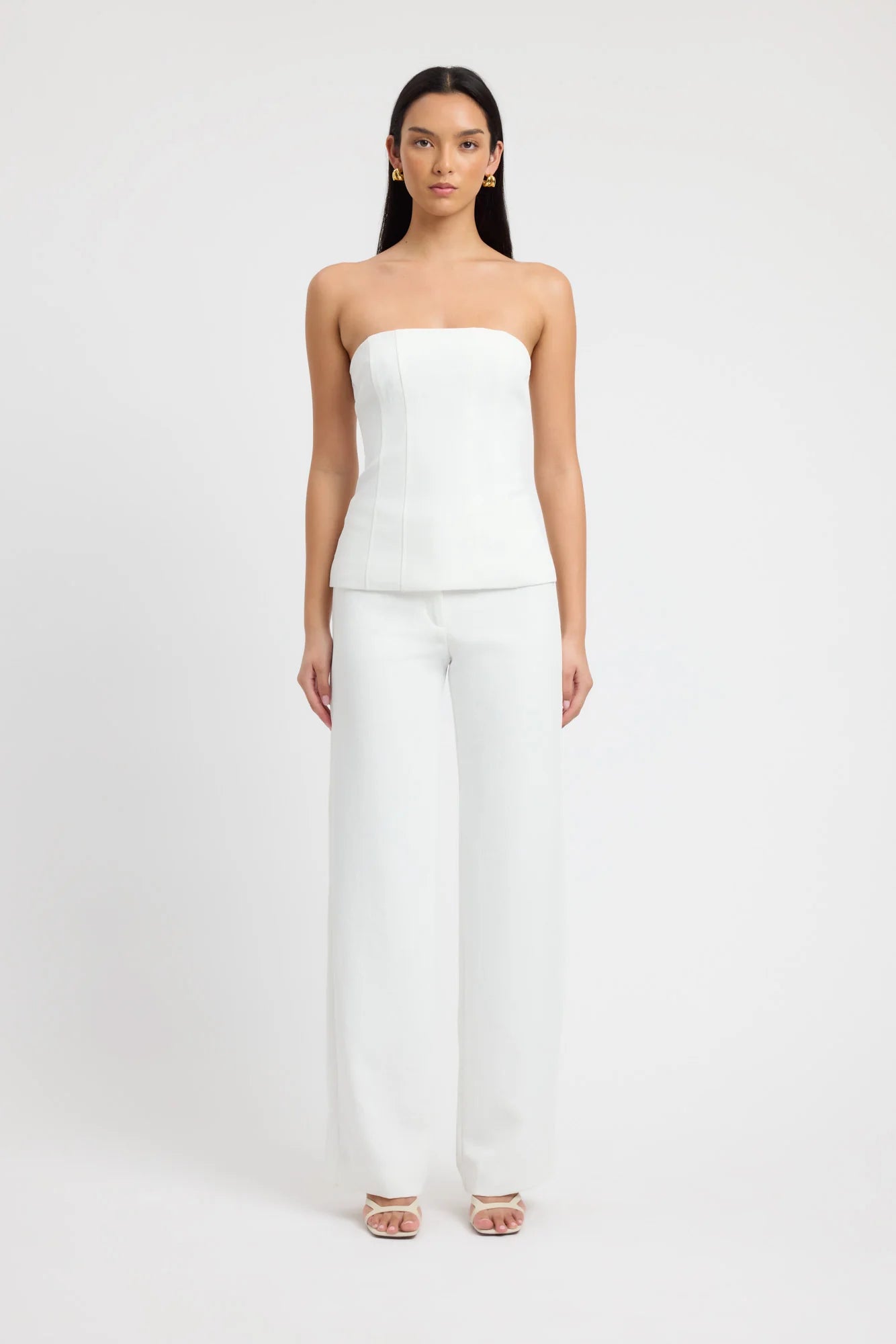 Kookai Ariel Corset & Ariel Low Rise Pants- White