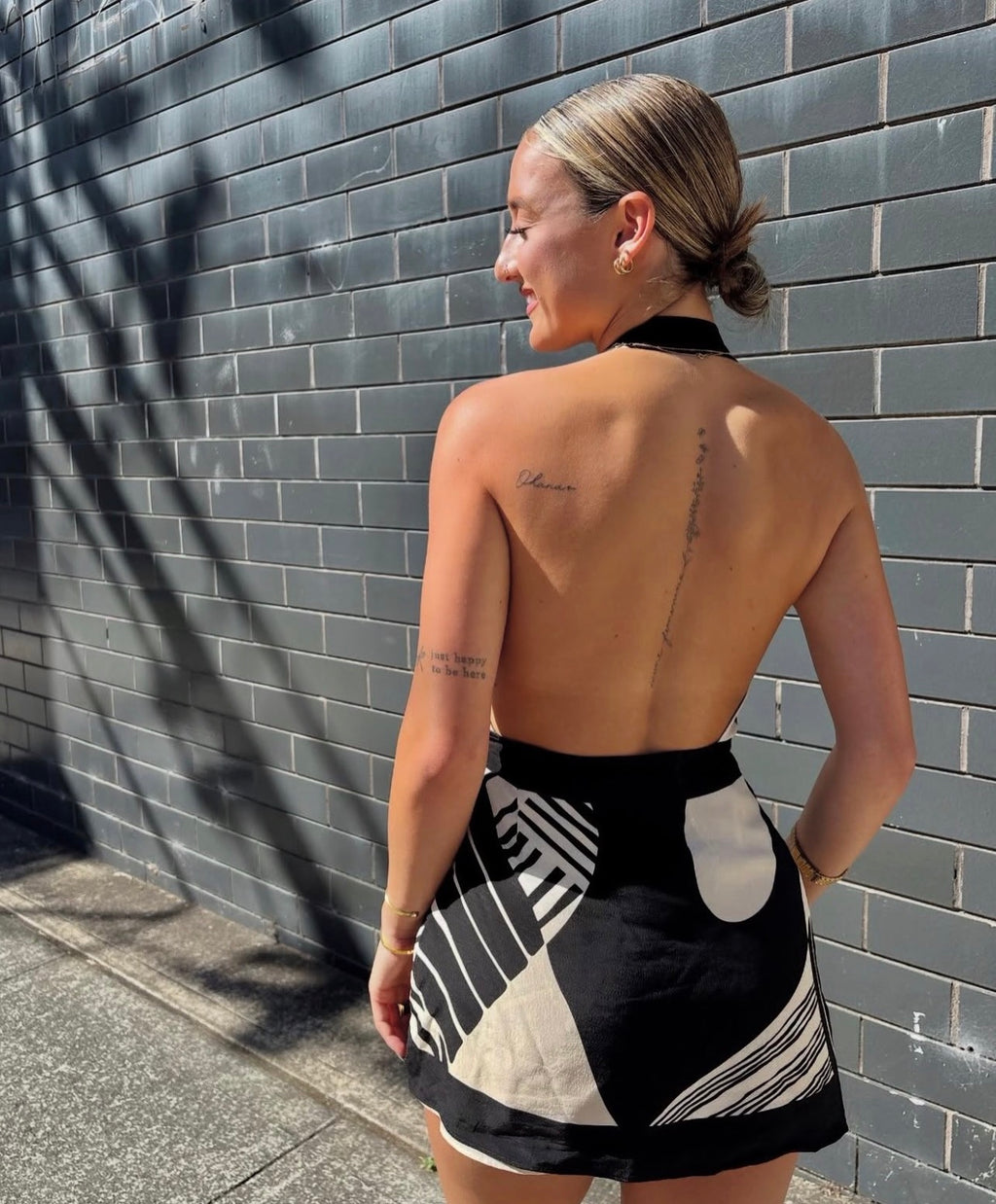 SIR The Label Realisme Wrap Halter Mini Dress - Papier