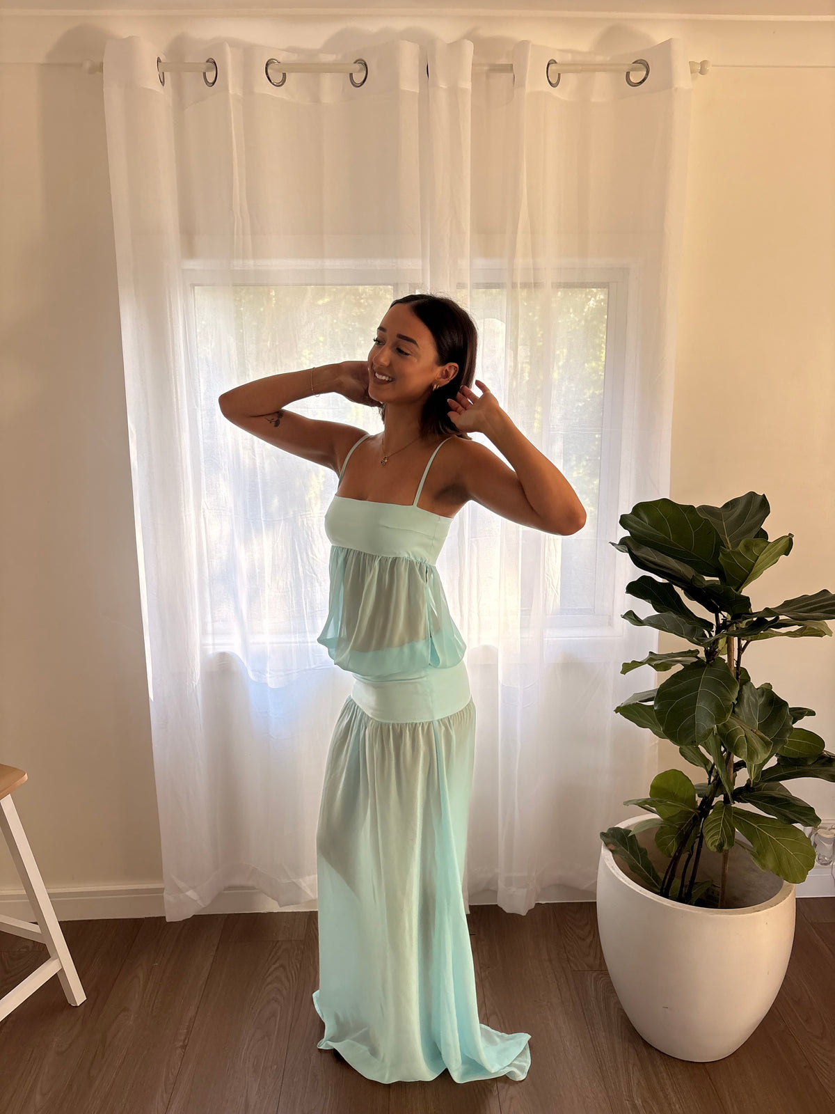 Ance Gria Romeo Maxi Dress- Aqua