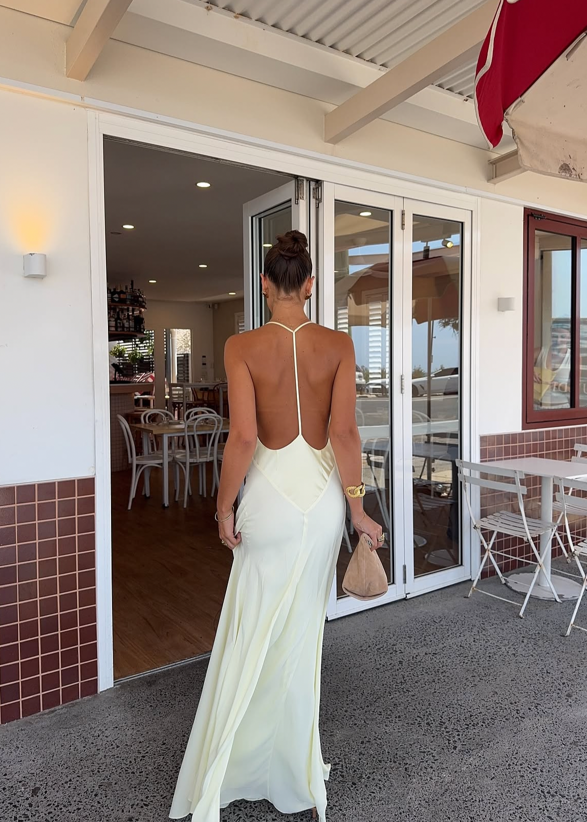 Sneaky Link Jaz Hand V Neck Maxi Dress- Yellow