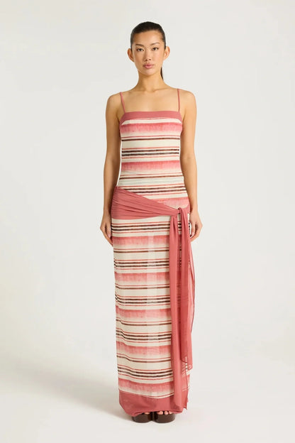 Benni Suki Maxi Dress- Melon Stripe