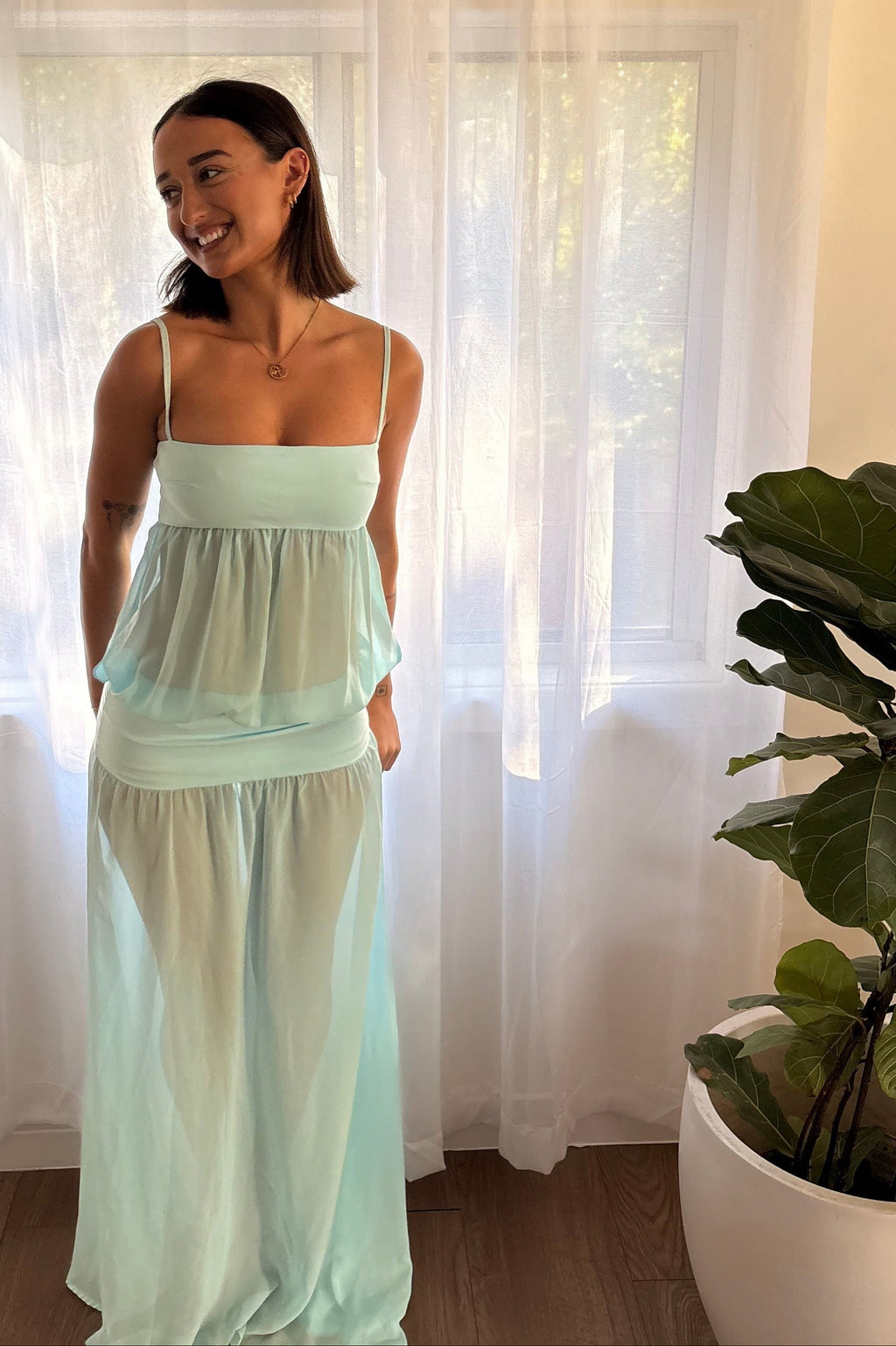Ance Gria Romeo Maxi Dress- Aqua
