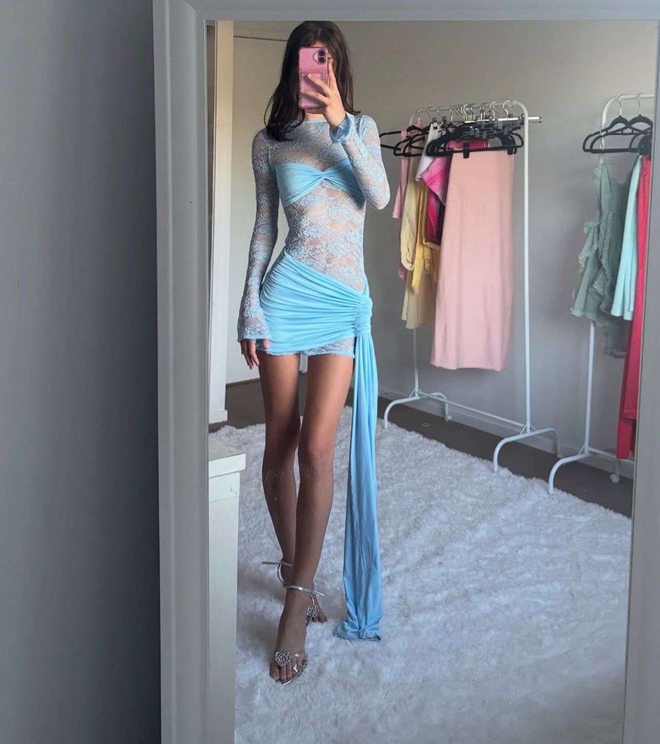 Deconduarte Ortigia Mini Dress - Baby Blue