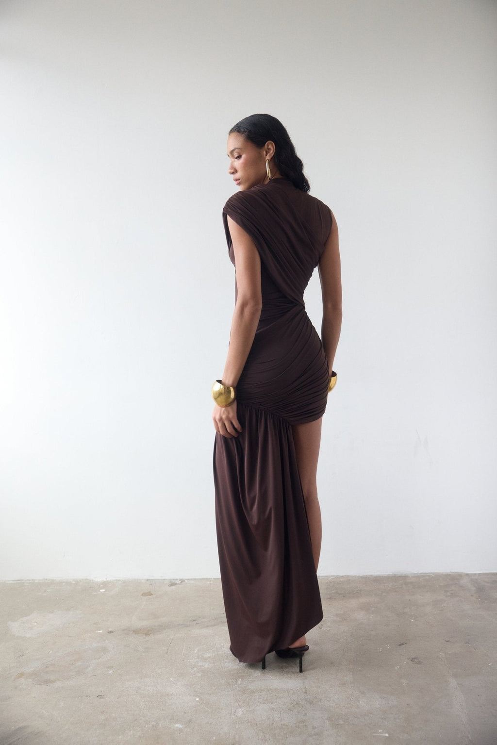 De La Vali Ravenna Mini Dress- Chocolate