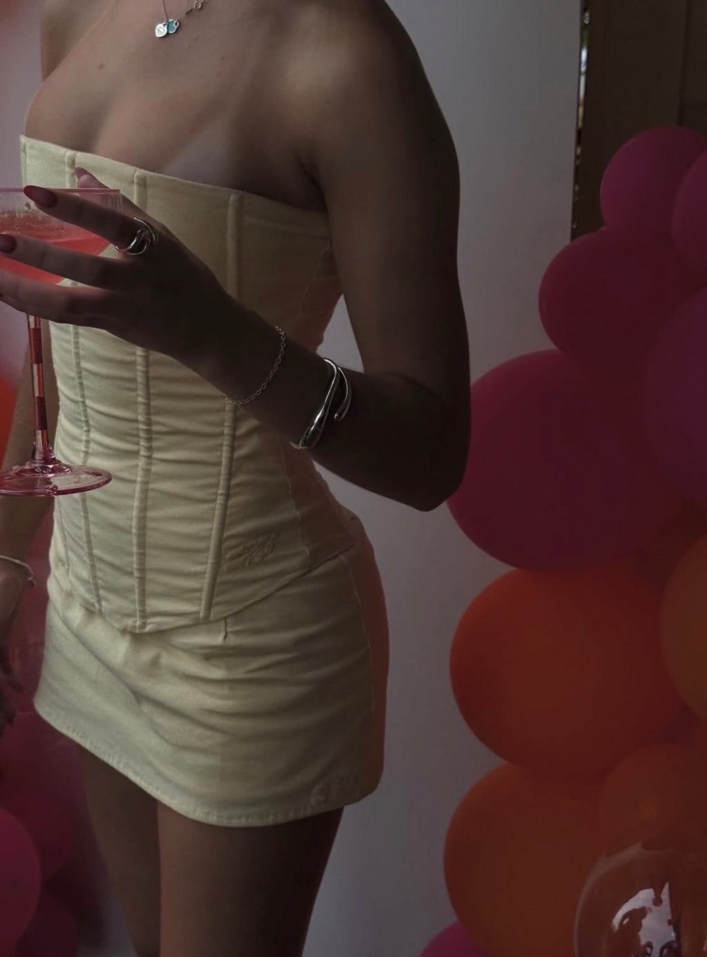 HNTR The Label Aurora Corset & Aura Mini Skirt- Lemon