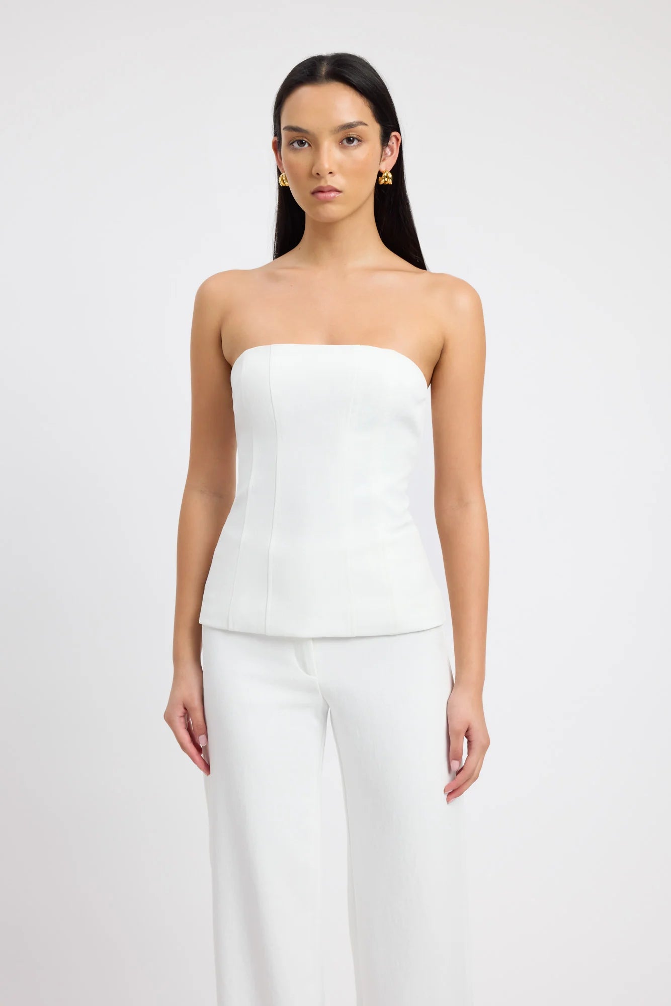 Kookai Ariel Corset & Ariel Low Rise Pants- White