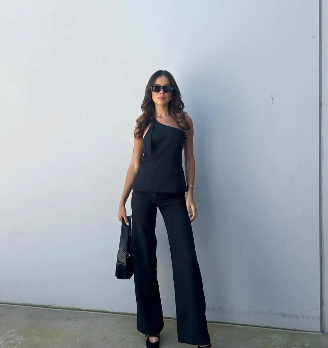 Kookai Ariel Buckle Top & Ariel Low Rise Pants- Black