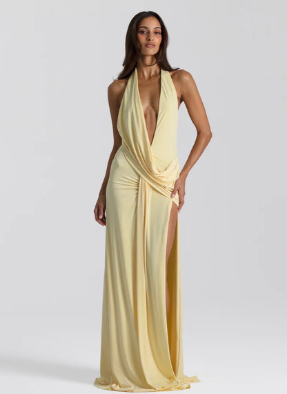 Natalie Rolt Winona Maxi Dress- Lemon