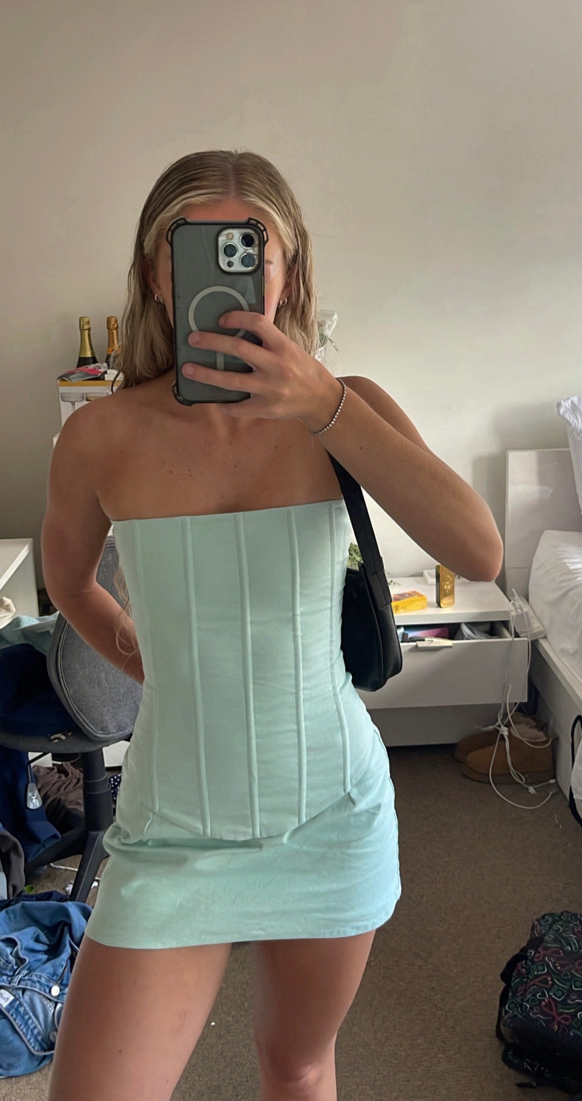HNTR The Label Aurora Corset & Aura Mini Skirt - Aqua