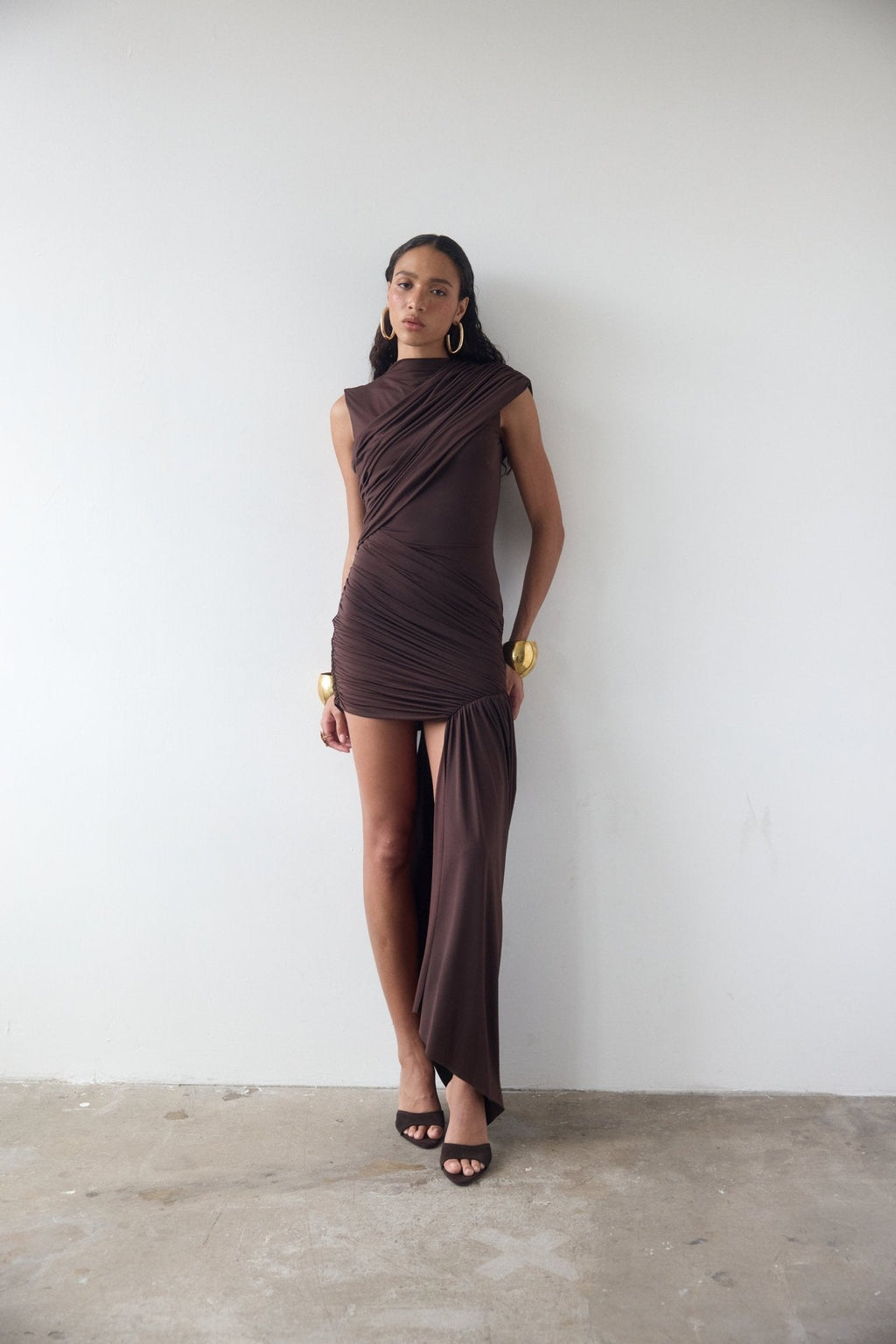 De La Vali Ravenna Mini Dress- Chocolate
