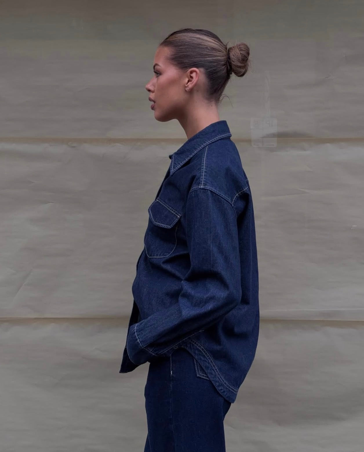 Kookai Davey Shirt & Kai High Rise Jeans- Denim